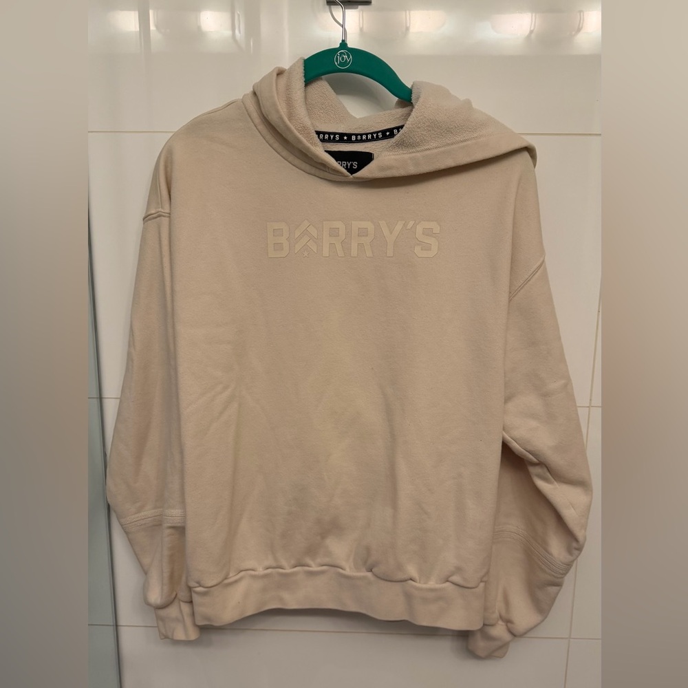 Barry's Beige Logo Hoodie in Small